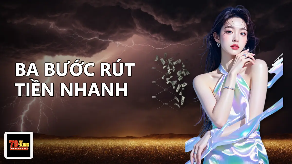 Giao diện lệnh rút tiền 79KING với ô chọn ngân hàng, nhập số tiền và nút xác nhận Giao diện lệnh rút tiền 79KING với ô chọn ngân hàng, nhập số tiền và nút xác nhận