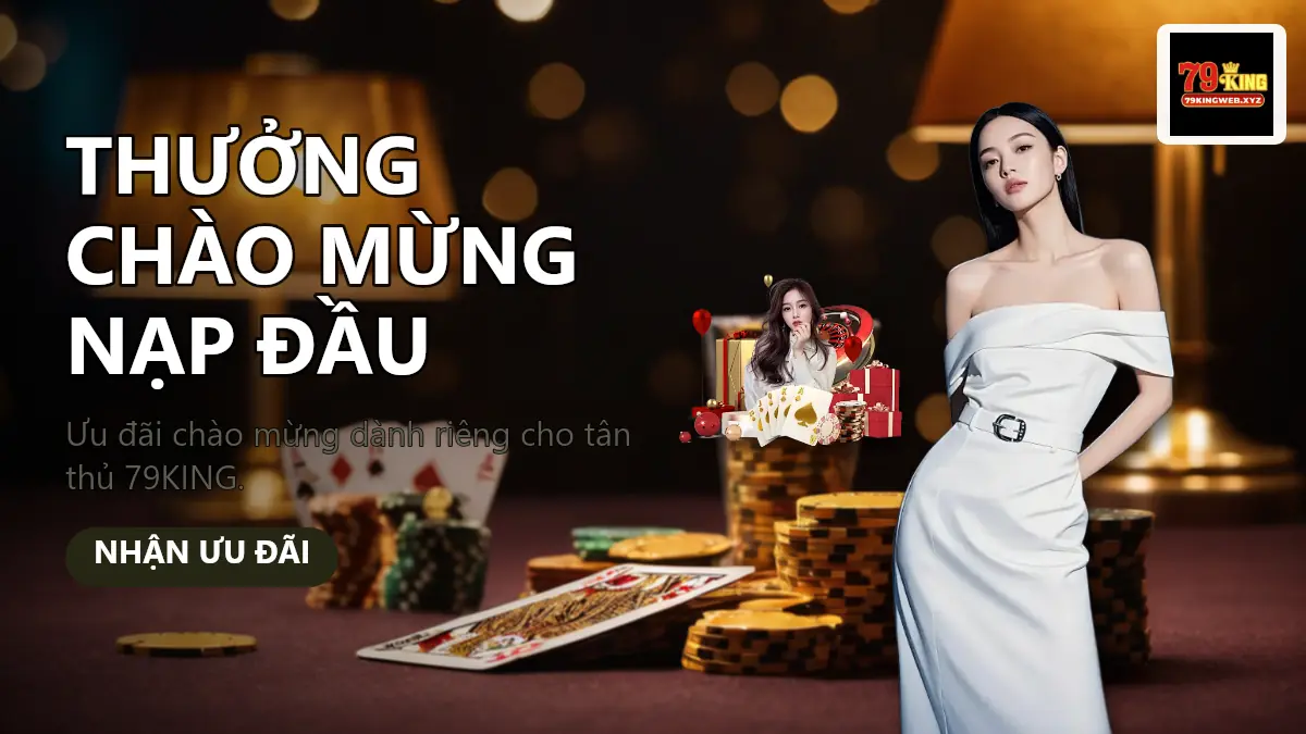 Banner khuyến mãi 79KING dành cho thành viên mới hiển thị trên trang chủ Banner khuyến mãi 79KING dành cho thành viên mới hiển thị trên trang chủ