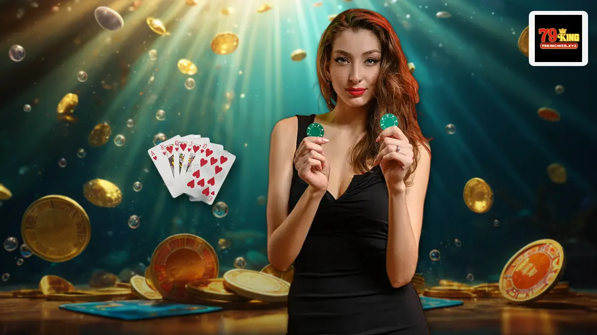 Bàn live casino 79KING với dealer chia bài trực tiếp và khung đặt cược rõ ràng